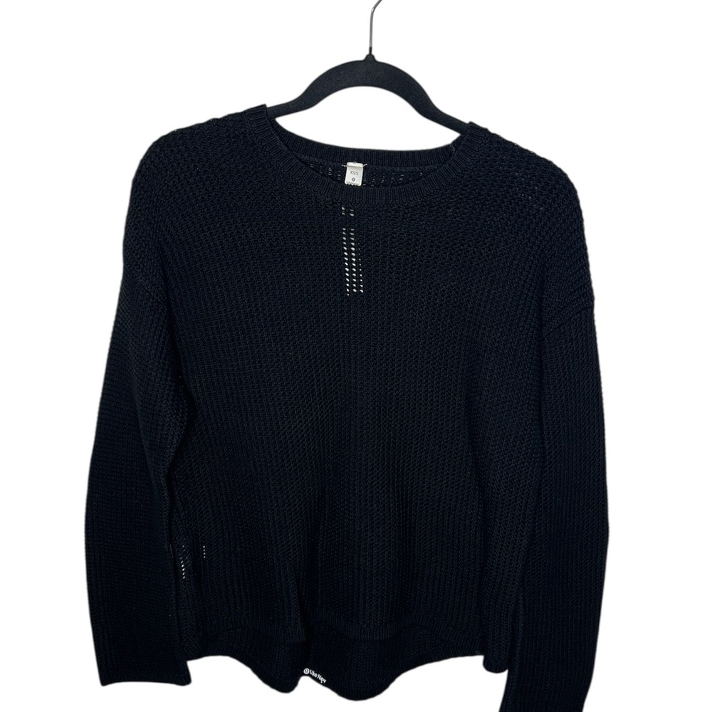 Lululemon Athletica Black Knit Crew Neck Sweater